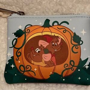 Loungefly Disney Cinderella Fairy Godmother and mice in pumpkin Coin Purse, NWT